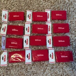 Wilson red wrist bands tennis